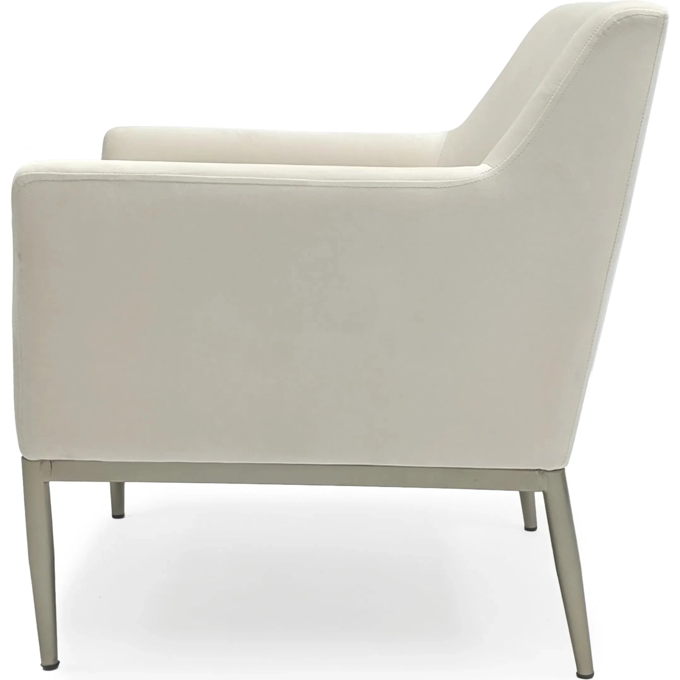 White Velvet Arm Chair - Image 3