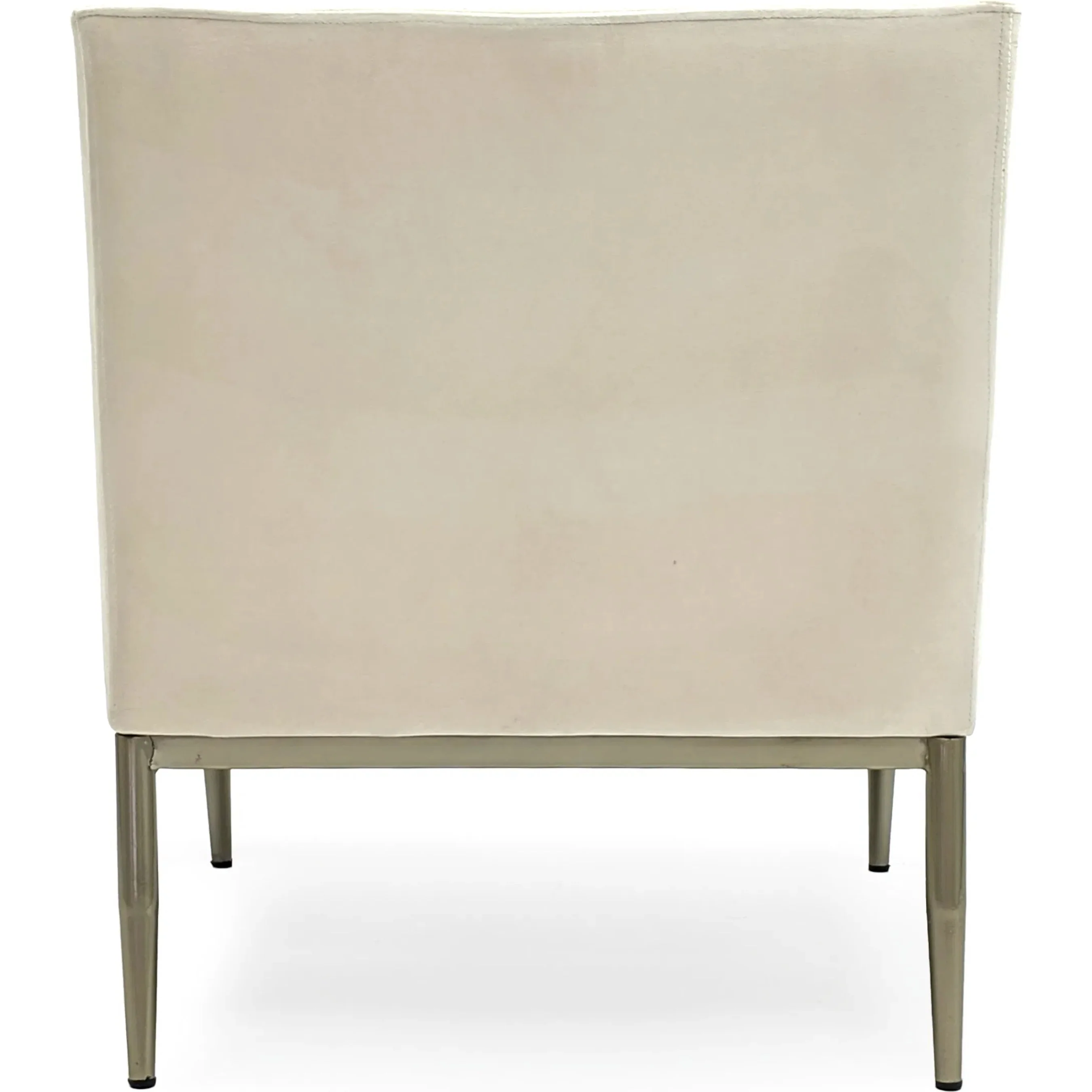 White Velvet Arm Chair - Image 4