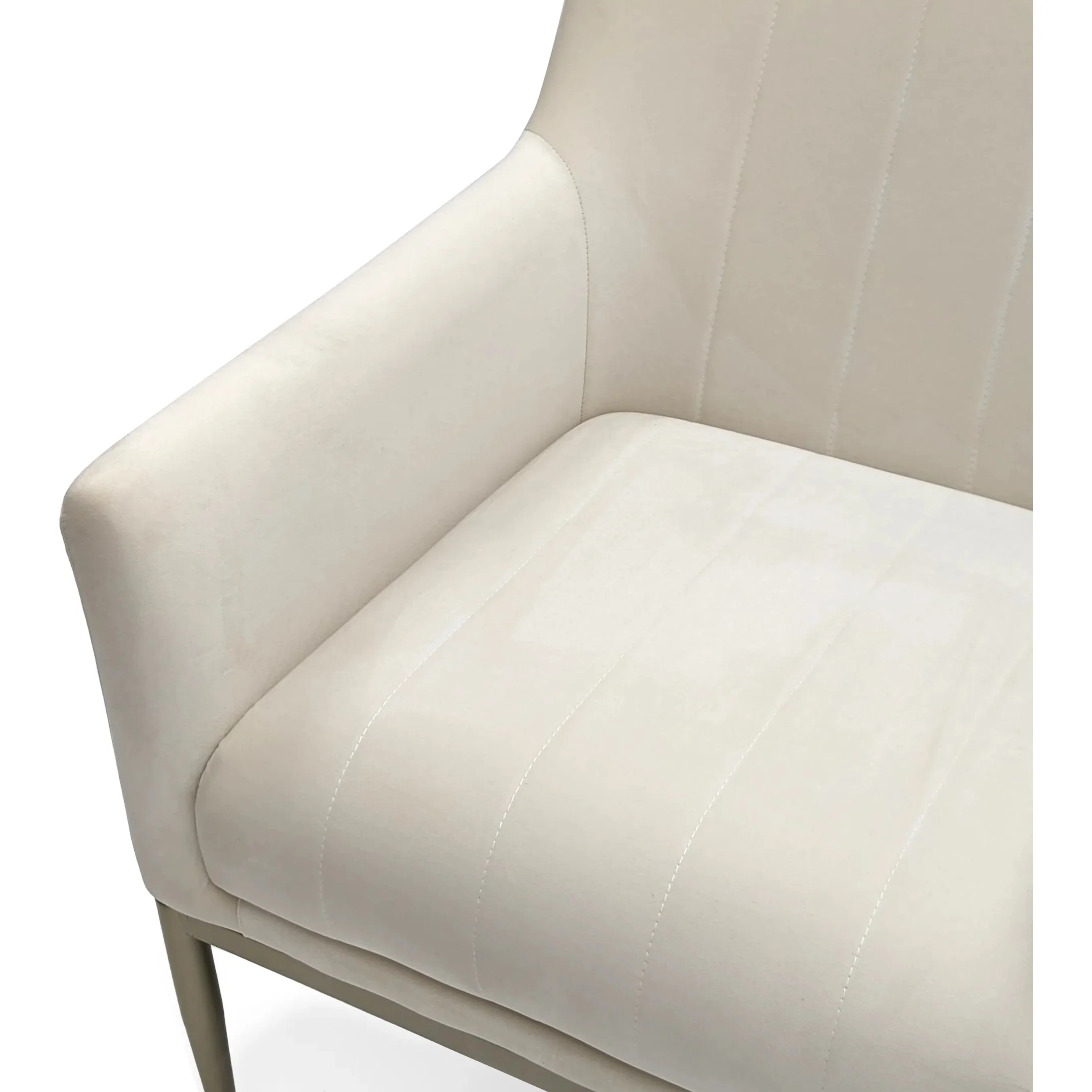 White Velvet Arm Chair - Image 5