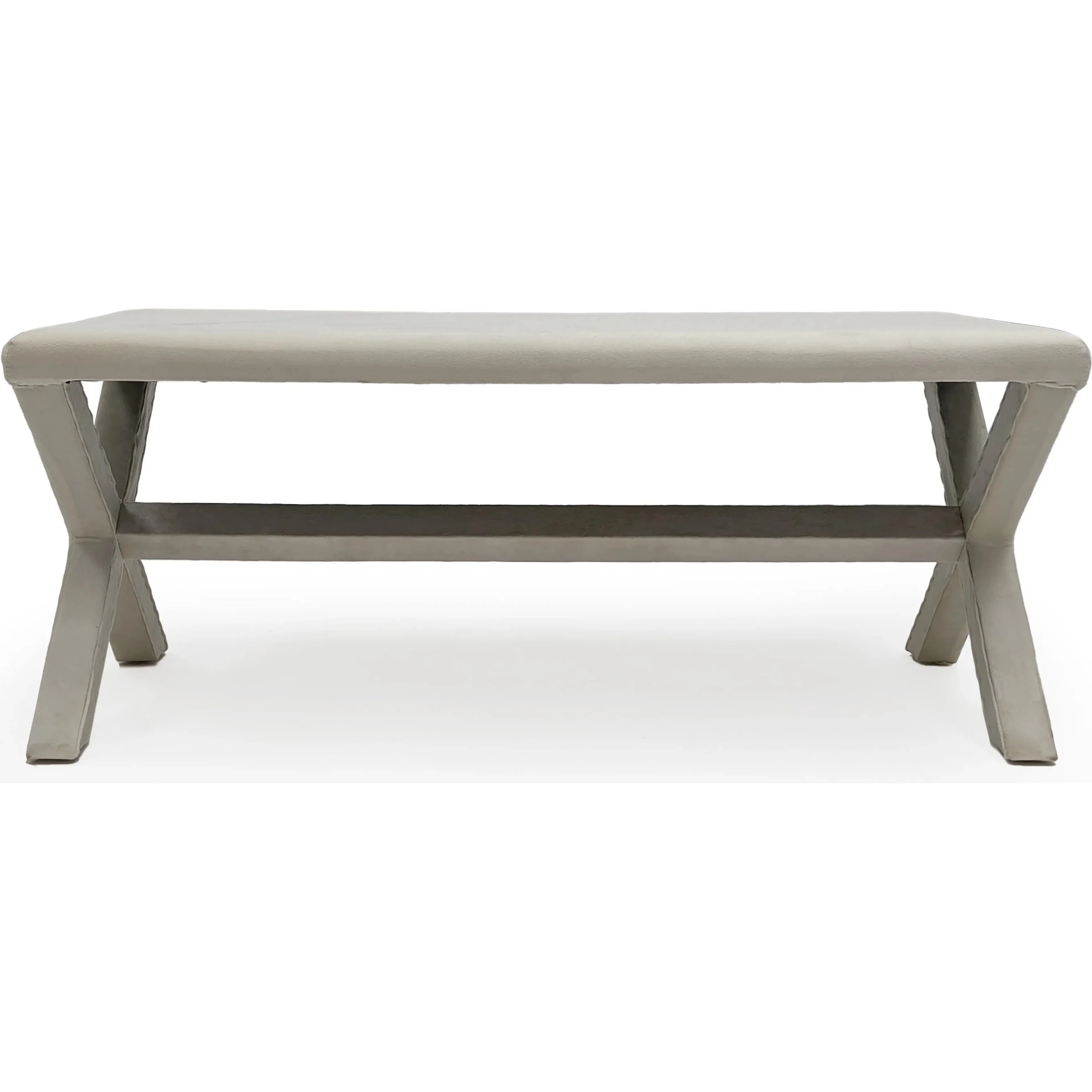White Velvet Bench