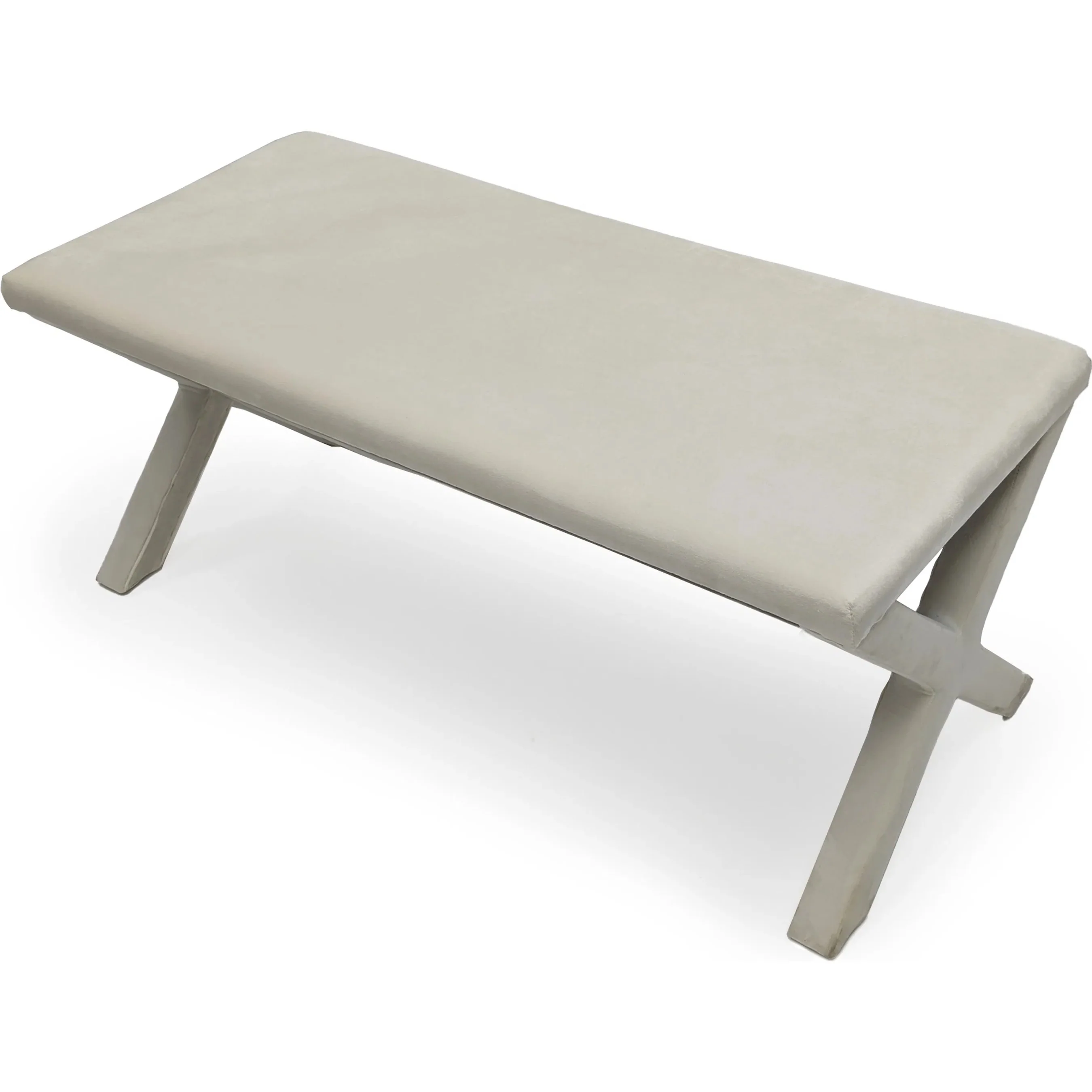 White Velvet Bench - Image 3