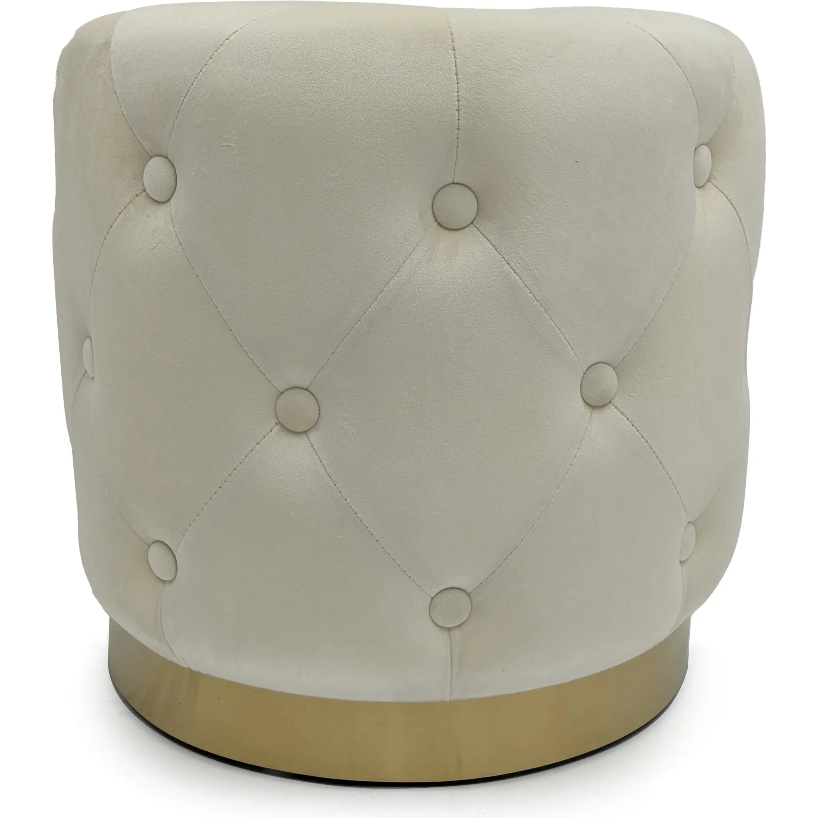 White Velvet Stool - Image 2