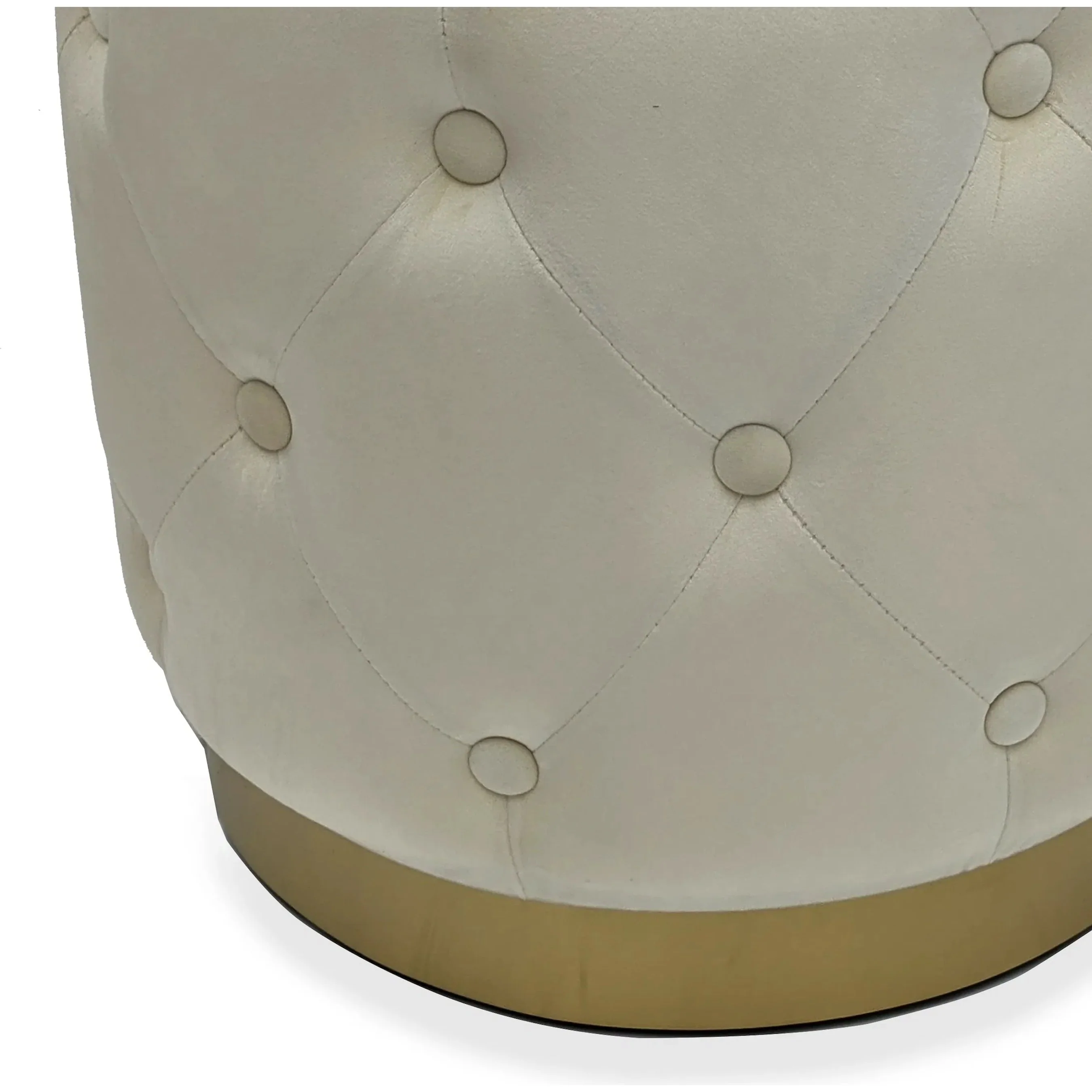 White Velvet Stool - Image 3