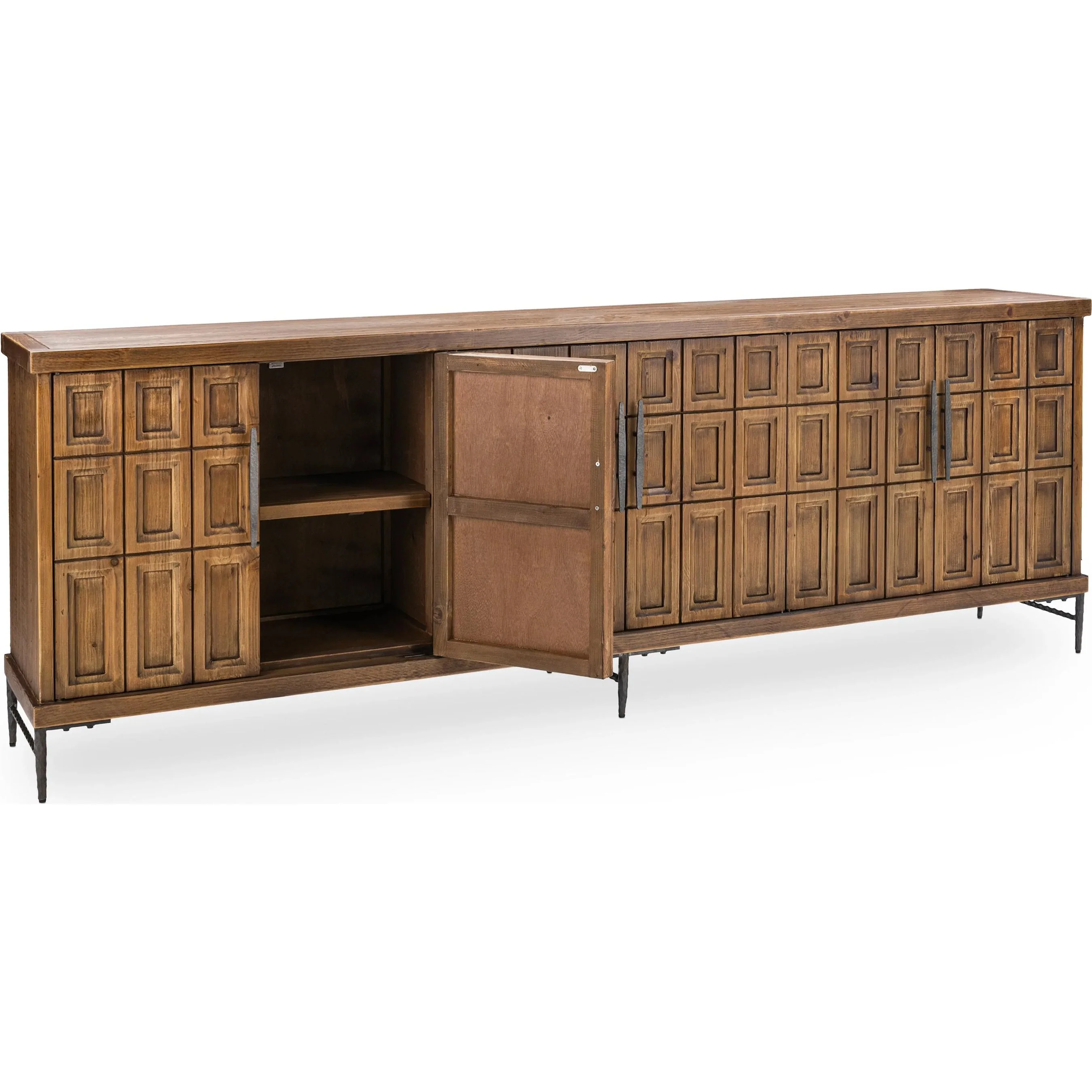 Willmark 6-Door Reclaimed Pine Wood Sideboard Buffet - Image 3