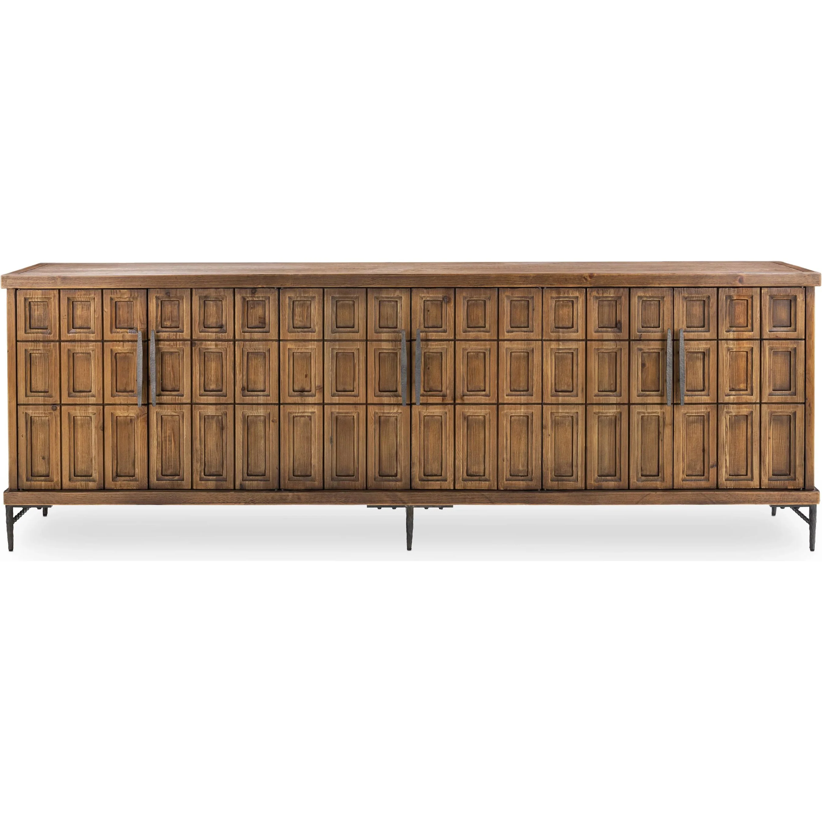 Willmark 6-Door Reclaimed Pine Wood Sideboard Buffet - Image 5