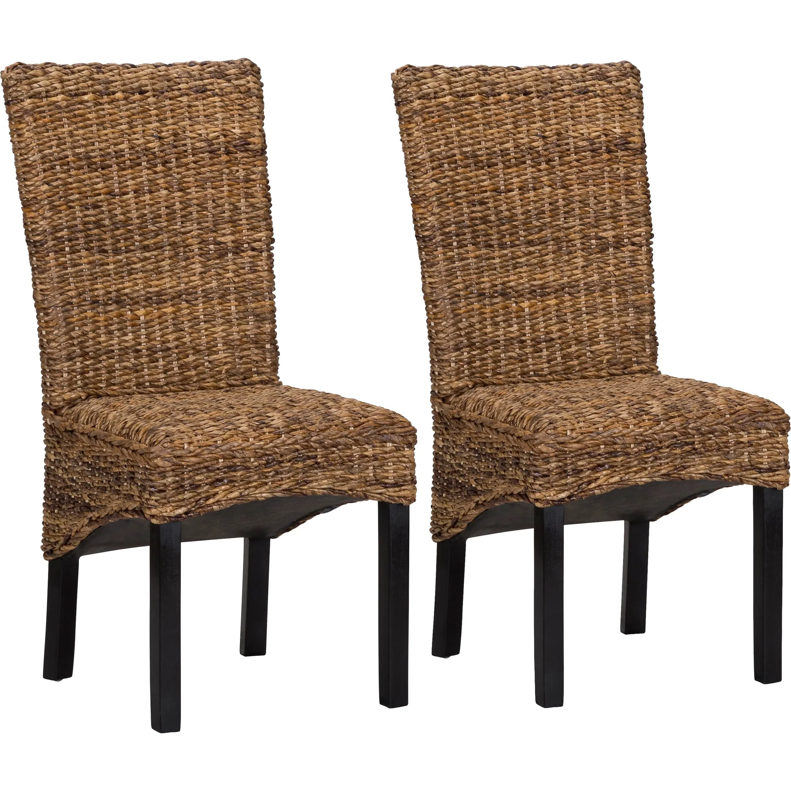 Windsor Chair Rattan Brown Dining Chairs (Set of 2)
