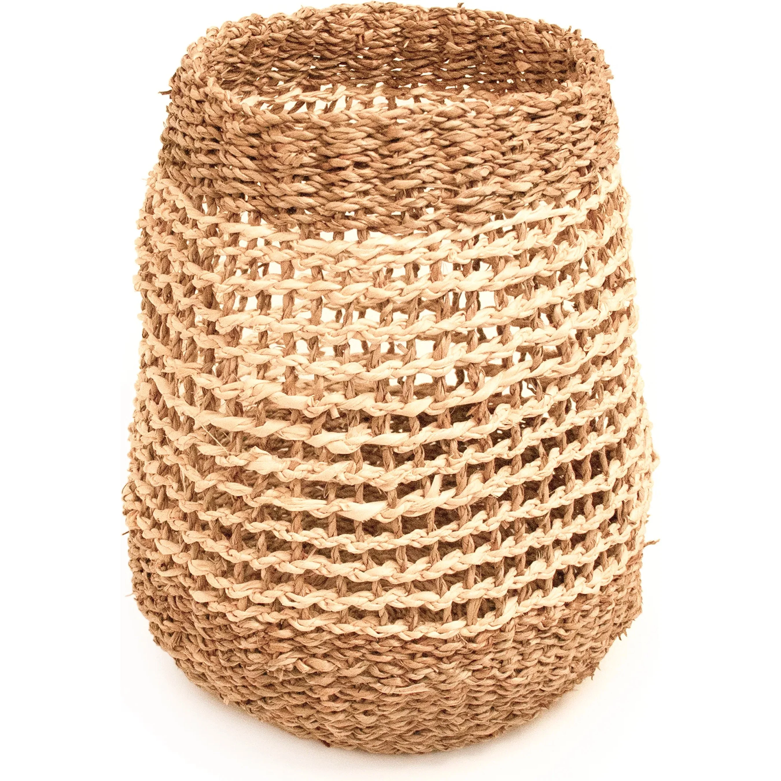 Woven Seagrass & Palm Leaf Basket - Image 3
