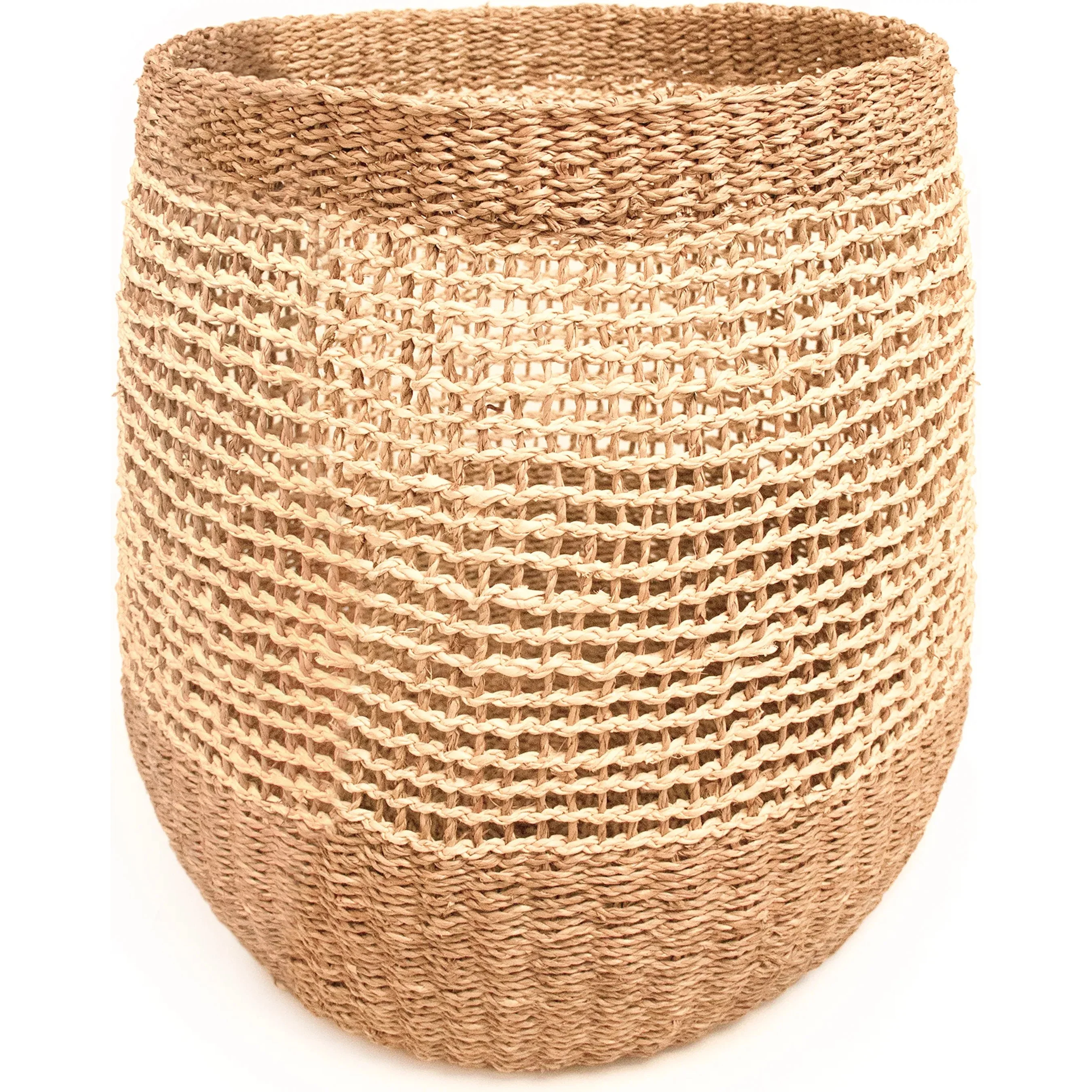 Woven Seagrass & Palm Leaf Basket - Image 4