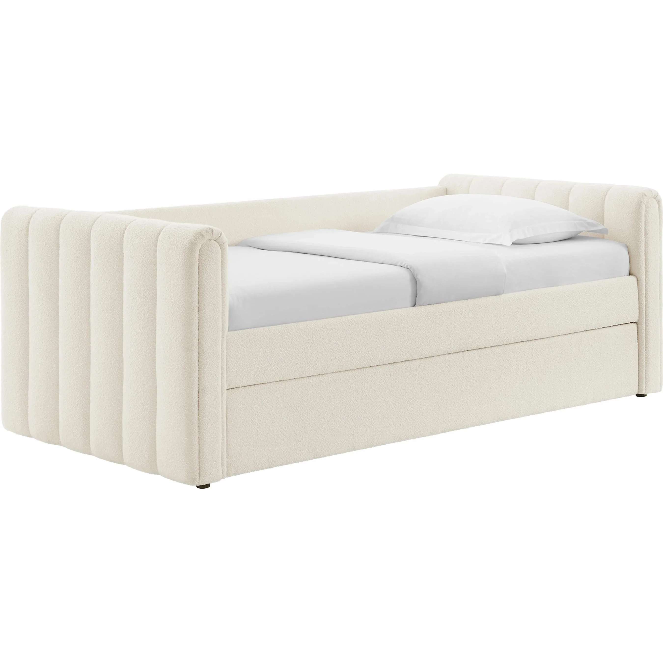Yuma Channel Boucle Daybed With Trundle