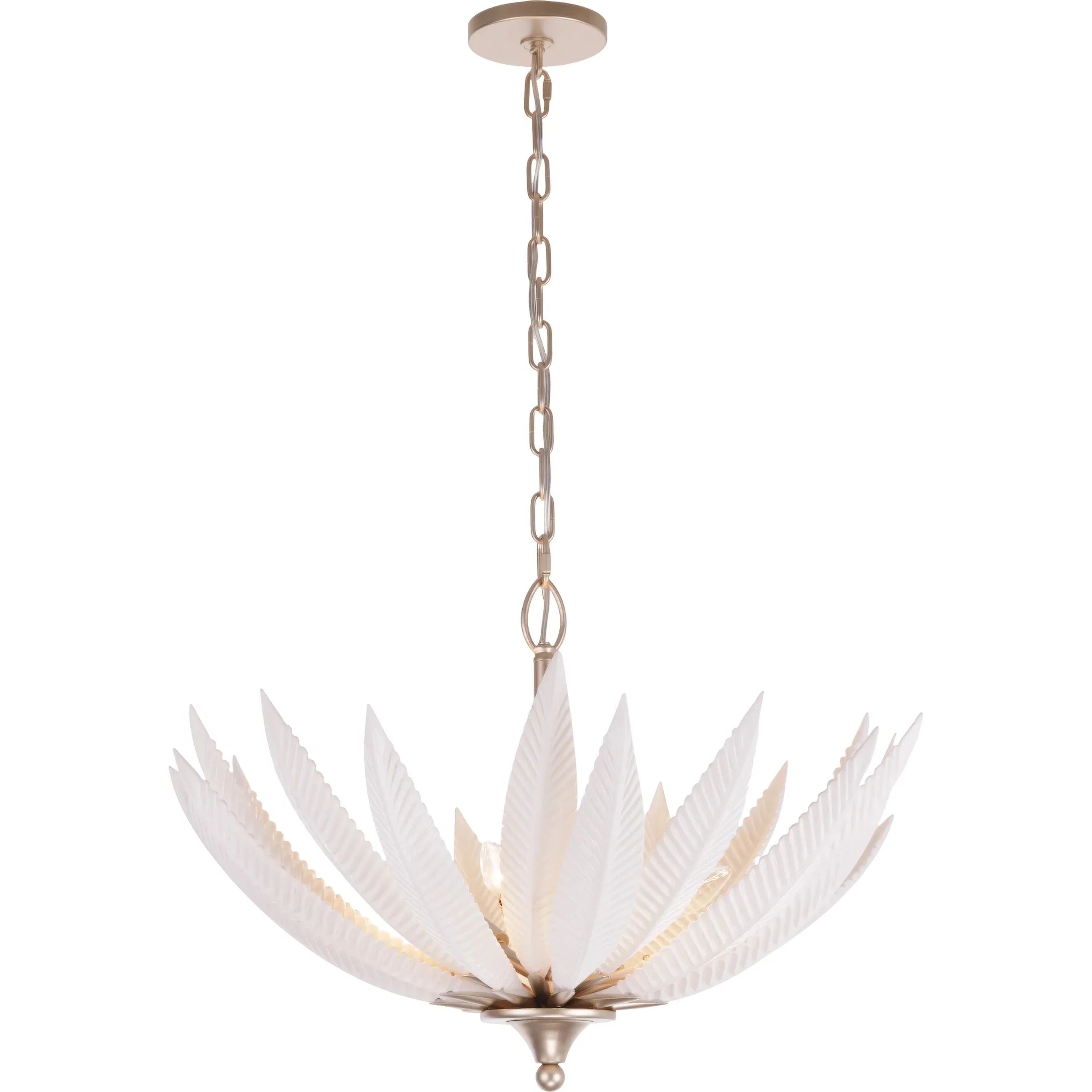 Zanara 6 Light Pendantwith 3D Printed Ceramic Leaves