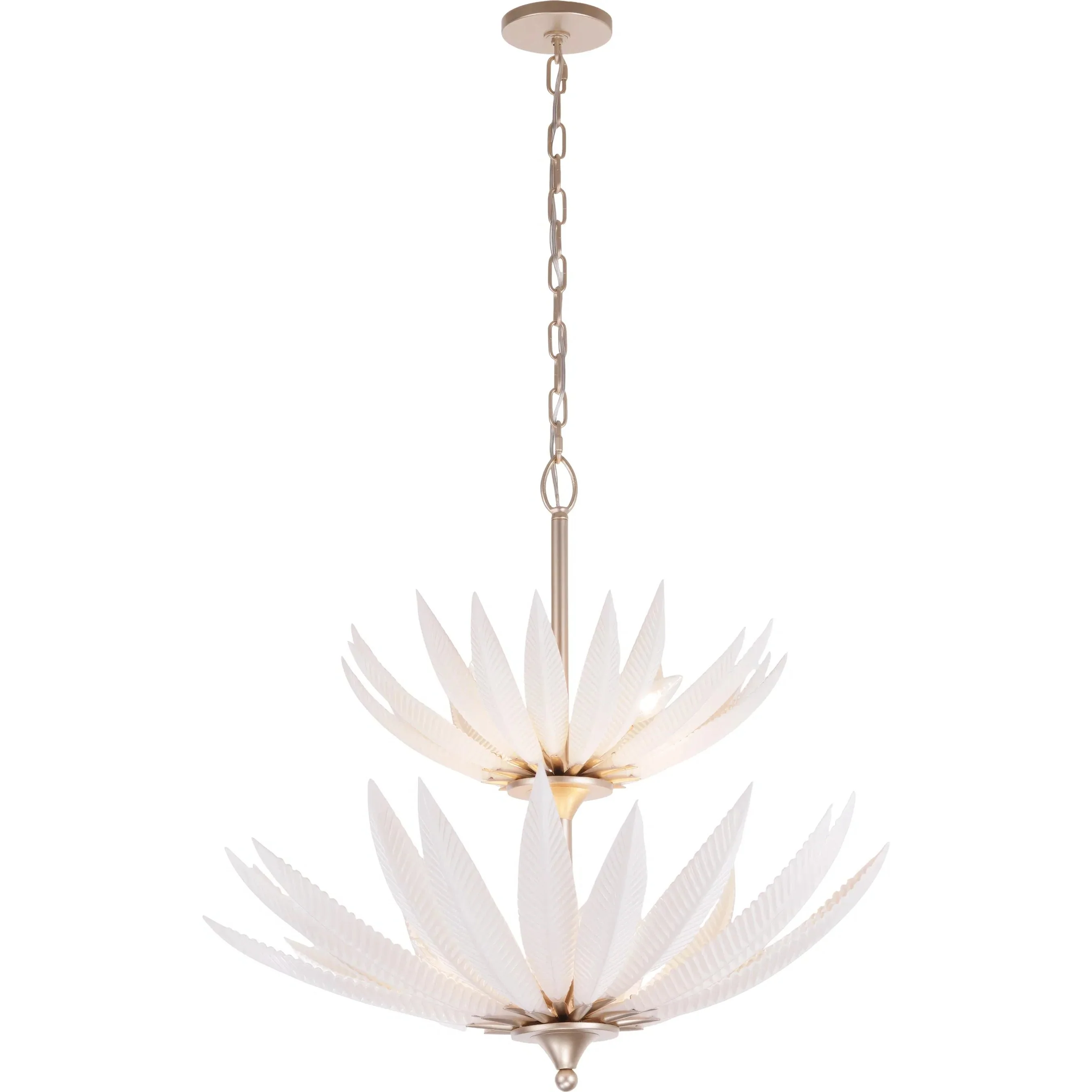 Zanara 9 Light Pendantwith 3D Printed Ceramic Leaves