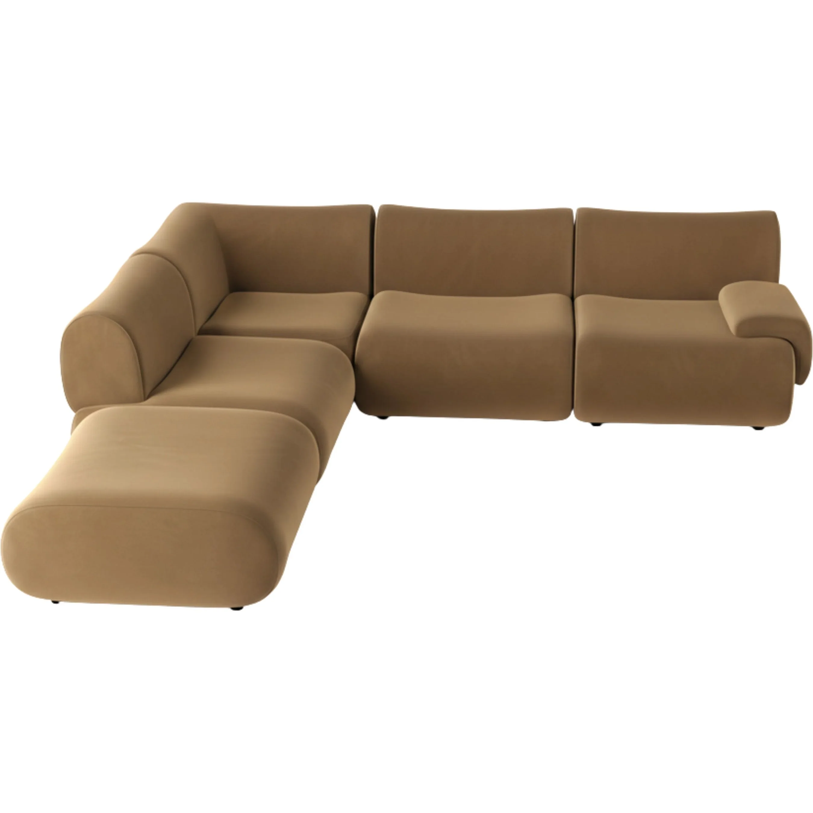 Zenith 5-Piece Performance Velvet Modular Sectional - Image 2