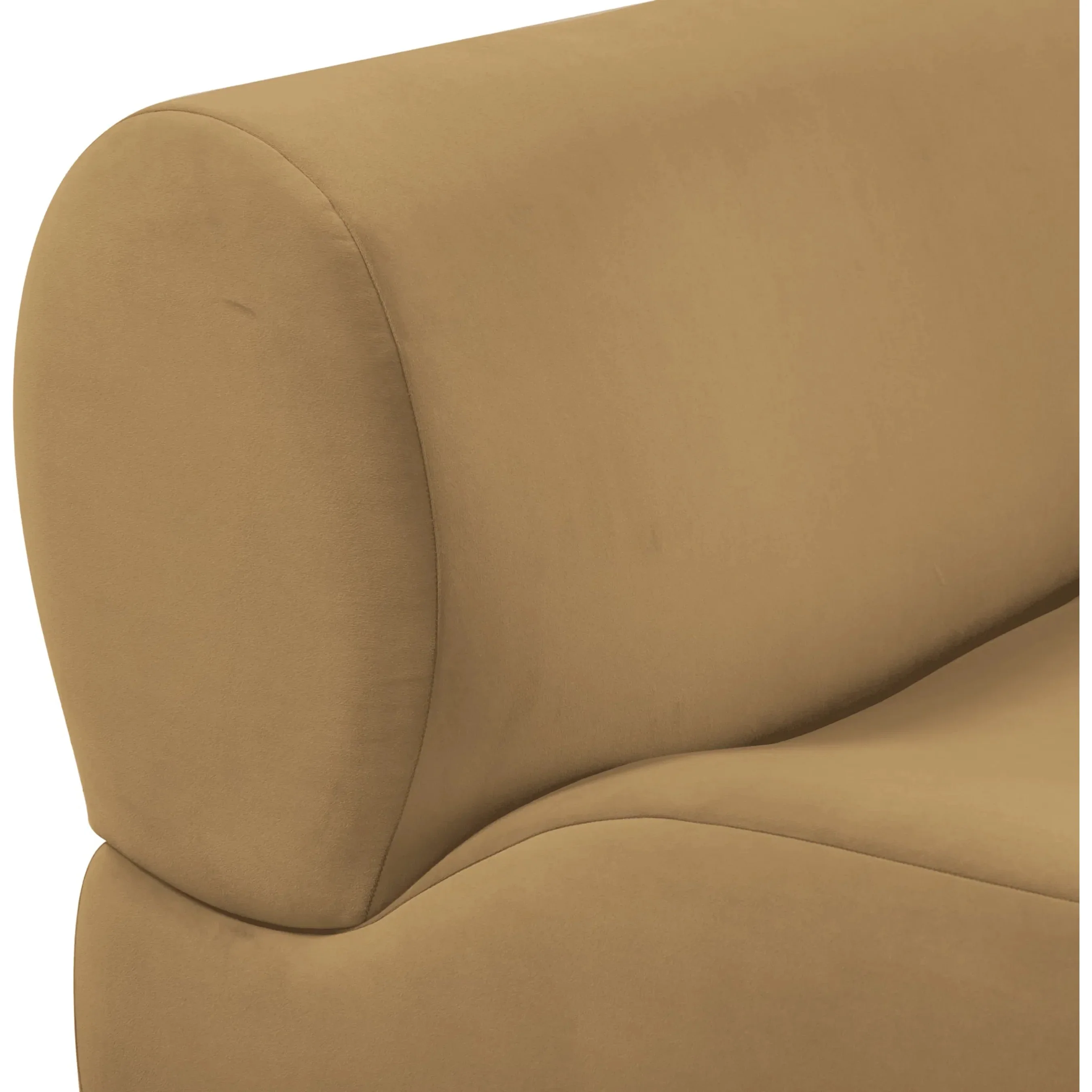 Zenith Latte Performance Velvet Armless Chair - Image 4