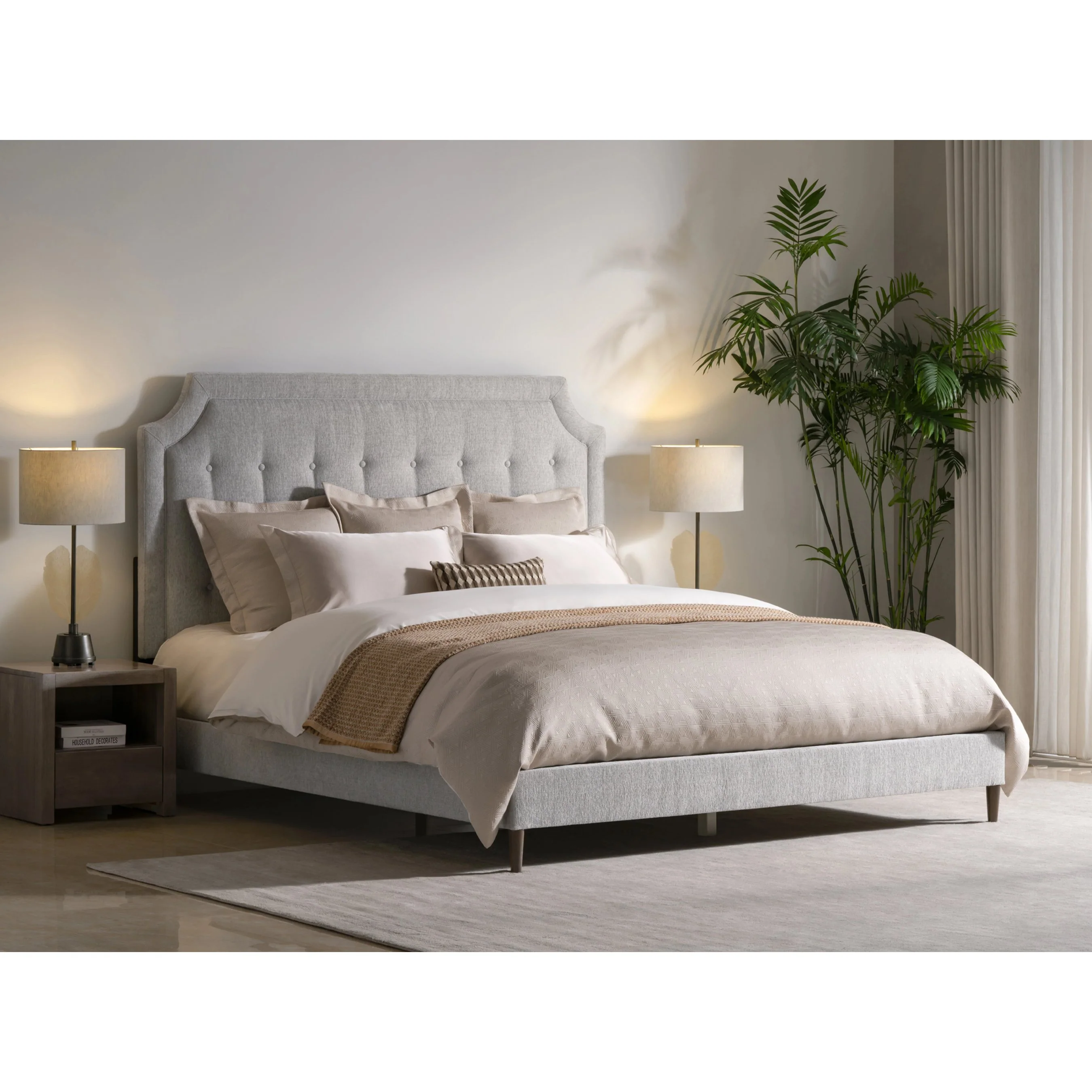 Zest Scooped Welt Upholstered Bed - Image 7