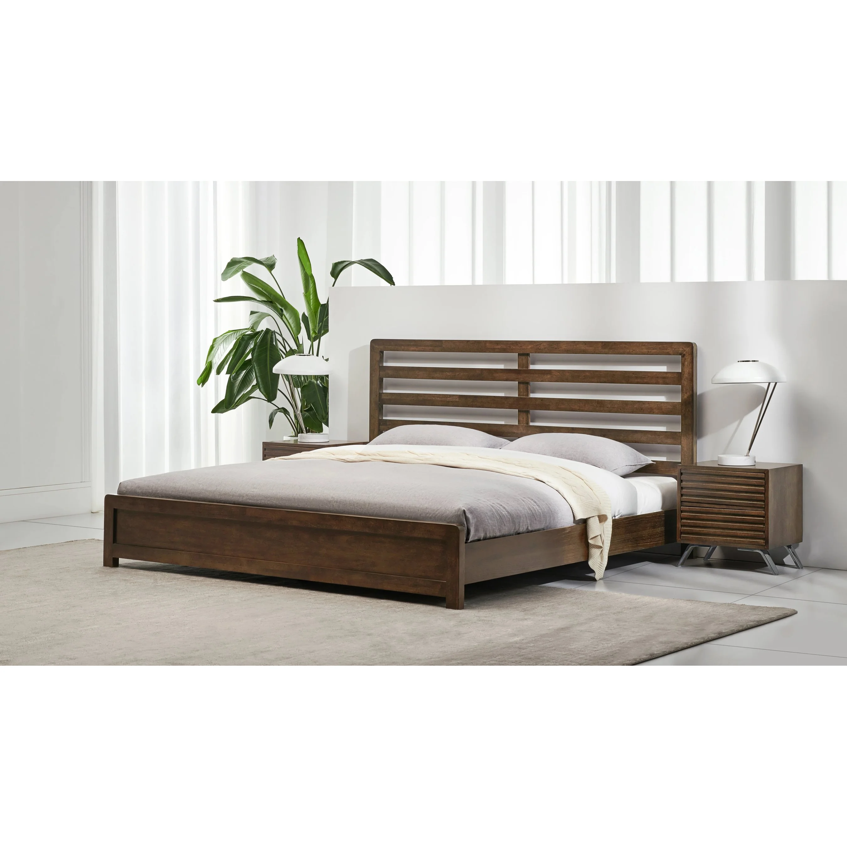 Zest Solid Wood Platform Bed in Dark Oak - Image 3